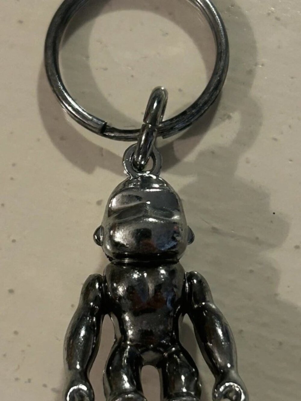 KIPLING Silver Metal Monkey Key Chain Ring Bag Charm Fob